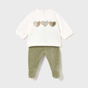 Ensemble sweat cœur nouveau-né - basil vigne