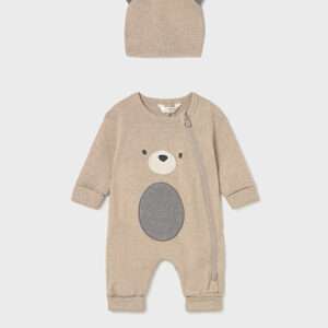 Grenouillère ours avec bonnet bébé - Céréale