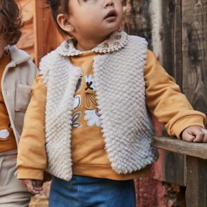 Gilet en fourrure bébé - beige
