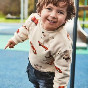 Sweat imprimé chien skateboard bébé - cèpe