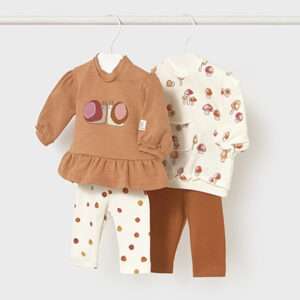 Ensemble 4 pièces escargots nouveau-né - cannelle