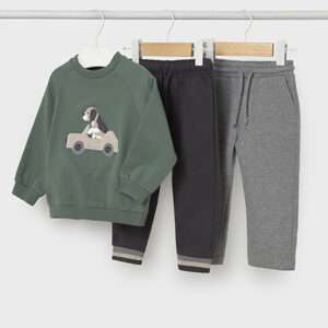 Ensemble survêtement voiture 2 pantalons bébé - sapin et chien