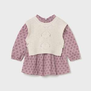 Robe à fleurs avec gilet sable - bébé