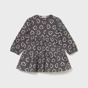 Robe en maille cœurs bébé - plomb
