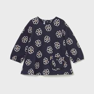 Robe en jacquard marine fleuris - bébé