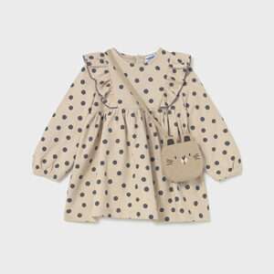 Robe beige à pois avec sac bandoulière - bébé