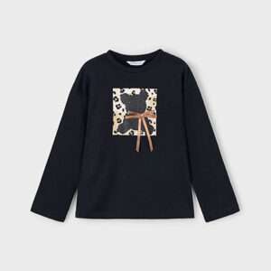 T-shirt fille nounours - noir