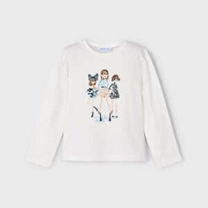 T-shirt poupées fille - blanc marin