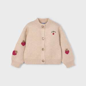Cardigan tricot - sésame fraise