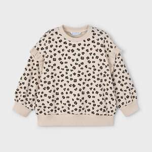 Sweat à manches volantées - léopard