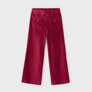 Pantalon en maille velours - cerise