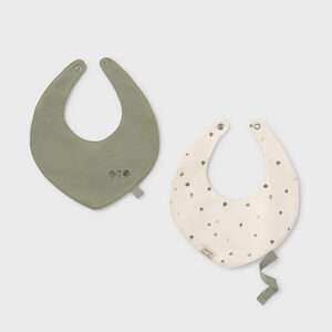 Lot de 2 bavoirs imperméables bébé -  sauge
