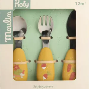 Set couverts silicone jaune