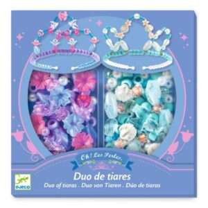 Duo de tiares en perles - Bleu