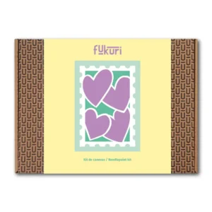 Kit complet Canevas 13x18cm - Timbre coeurs