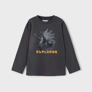 T-shirt explorer Dino garçon - gris