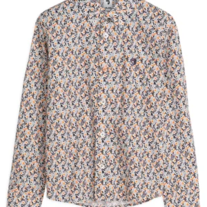 Chemise garçon blanche avec imprimé fleuri multicolore