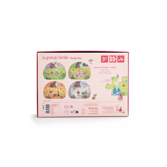 4 mini puzzles Des saisons 12 pièces - la grande famille – Image 3