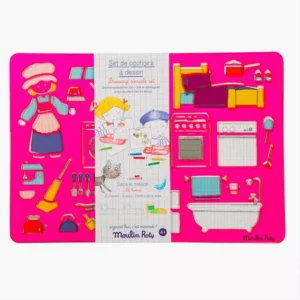 Aujourd'hui c'est mercredi Set de pochoirs à dessin Dans la maison