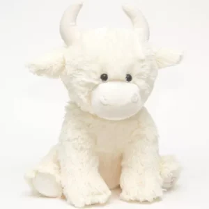 Grande peluche vache Highland crème - 30 cm