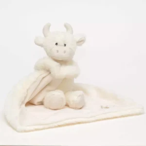 Highland Cow Toy Bébé Sucette Doudou Crème - 29 x 29cm
