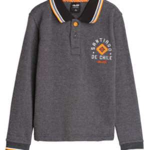 Polo gris et orange