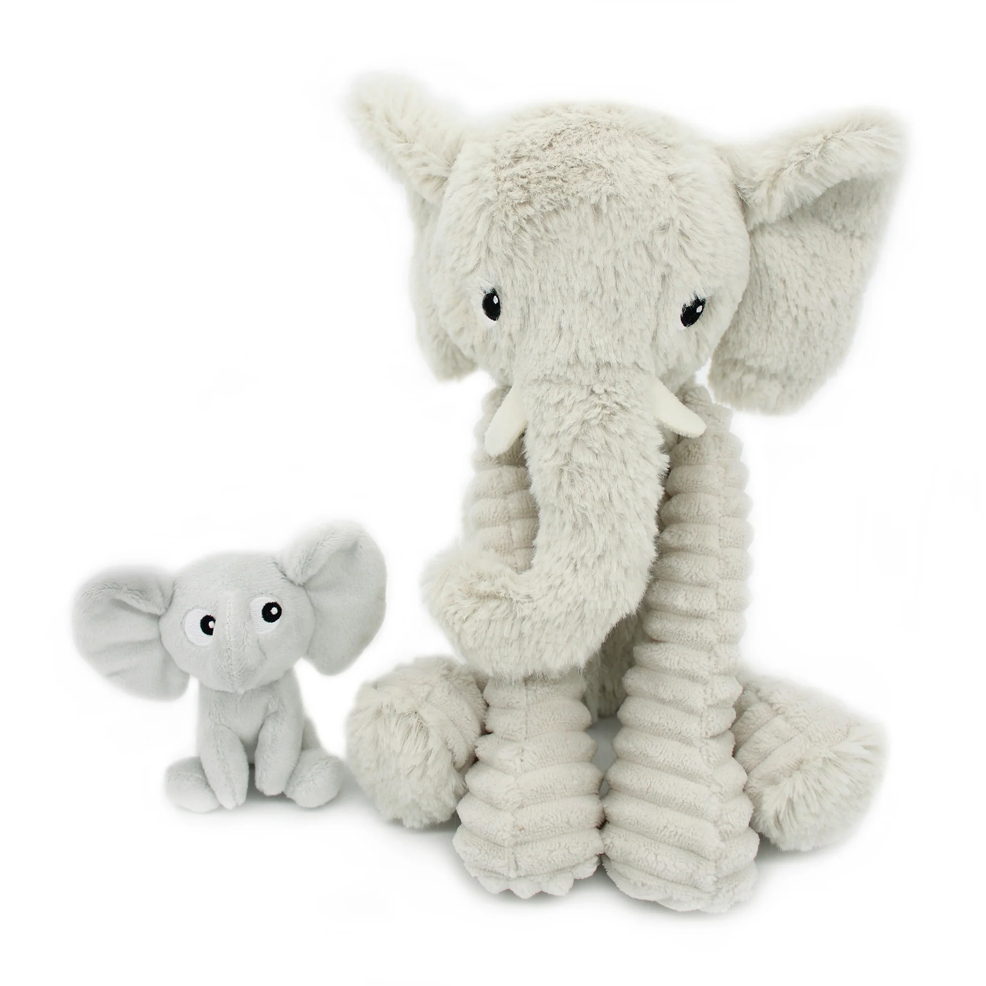 ptipotos élèphant ensemble maman et bébé gris clair