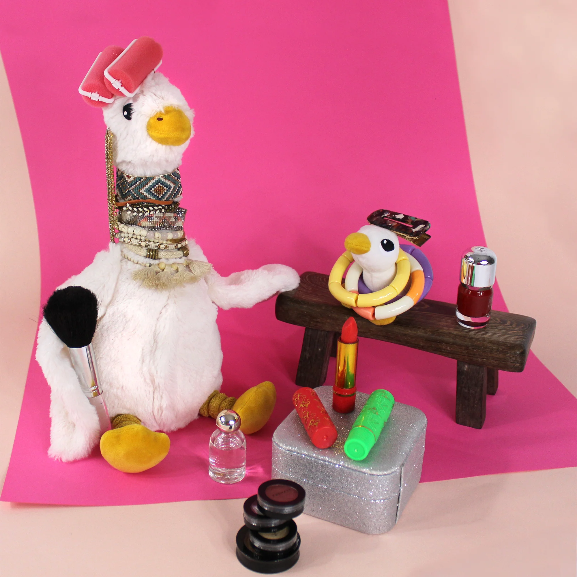 Peluche oie Jébongou maman et son bébé blanc - Les Ptipotos – Image 4