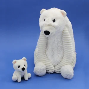 Peluche ours polaire Grobidou maman et son bébé blanc - Les Ptipotos