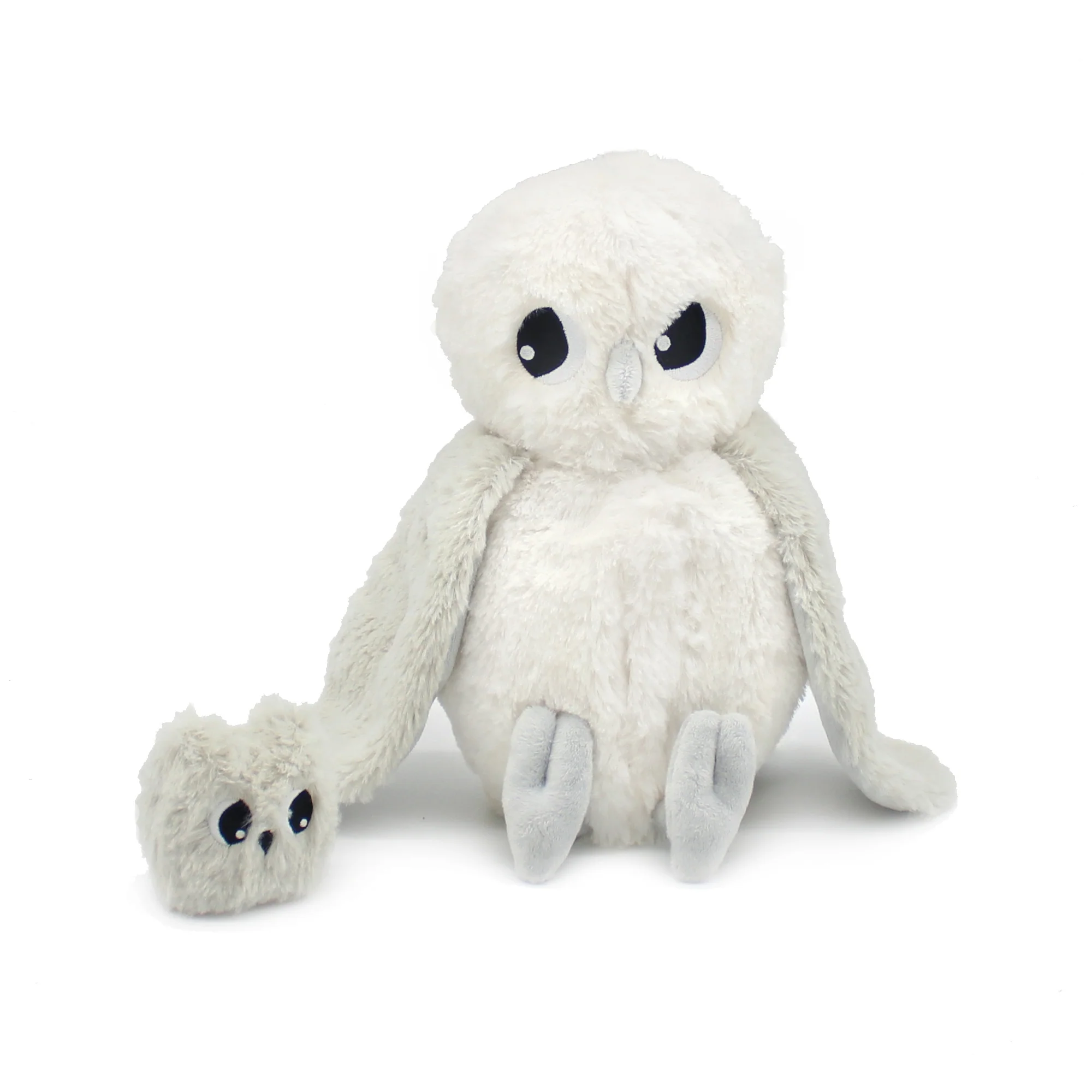 Peluche chouette polaire Coucou maman et son bébé gris clair - Les Ptipotos – Image 4