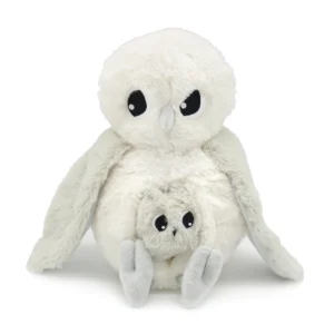 Peluche chouette polaire Coucou maman et son bébé gris clair - Les Ptipotos