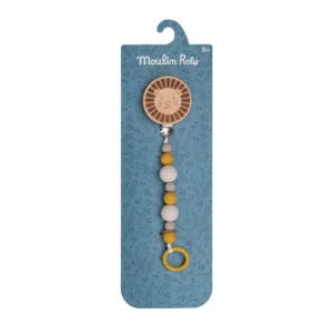 Attache-tétine bois et silicone lion Sous mon baobab