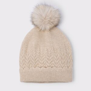 Bonnet pompon - Beige