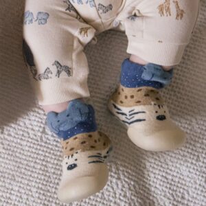 Chaussette à semelle nouveau-né- bleu