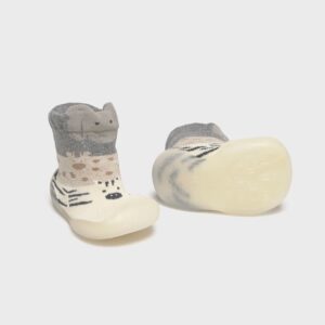 Chaussette à semelle nouveau-né - beige