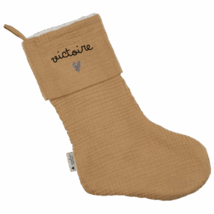 Chaussette de noël - camel Maman cœur