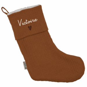 Chaussette de noël - caramel baby love cœur beige