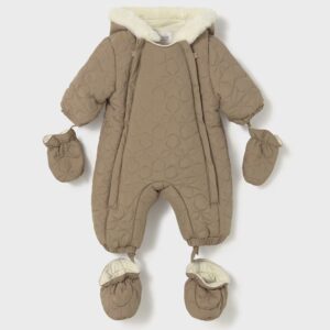 Combi-pilote en microfibre nouveau-né - marron