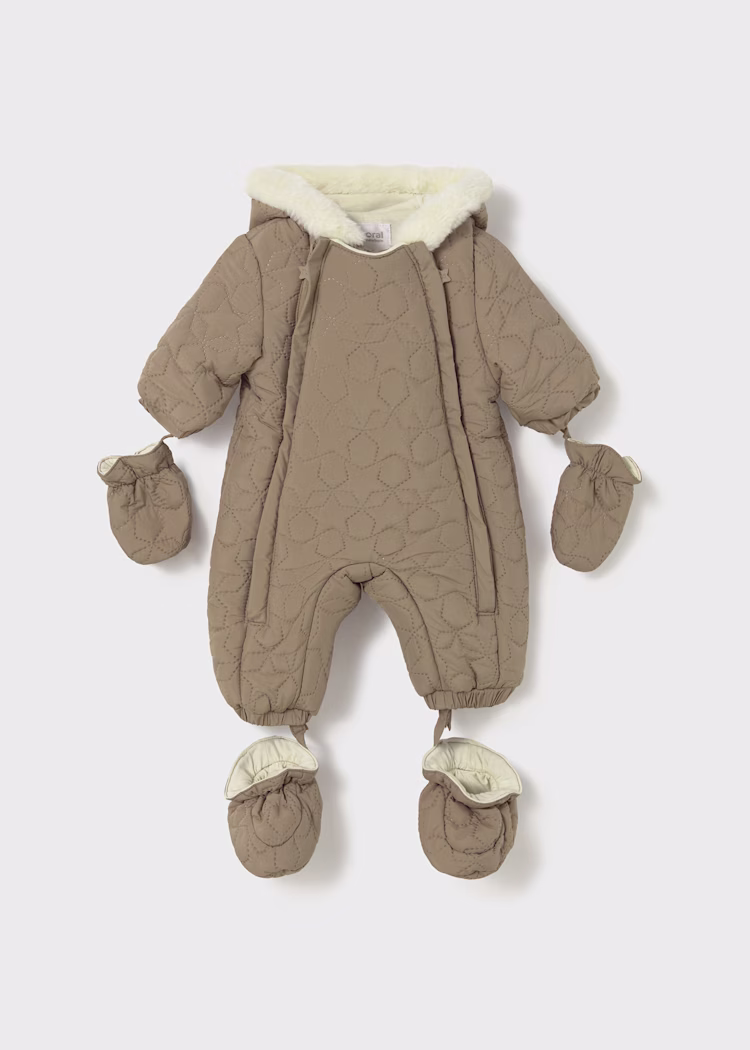 Combi-pilote en microfibre nouveau-né - marron