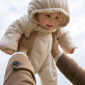 Combi-pilote en microfibre nouveau-né - sable