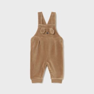 Salopette en velours côtelé ours nouveau-né - caramel