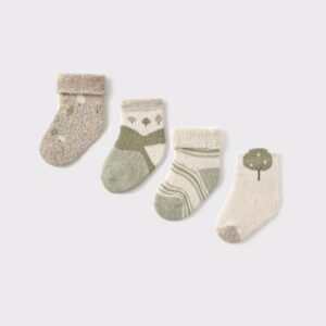 Lot de 4 chaussettes nouveau-né - Vert
