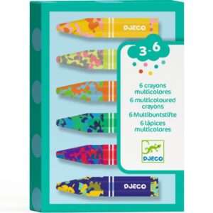 6 crayons multicolores