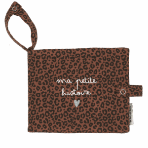 Mini album photo en tissu - gaze léopard marron