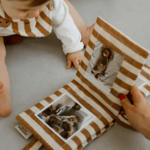 Mini album photo en tissu - gaze rayures larges