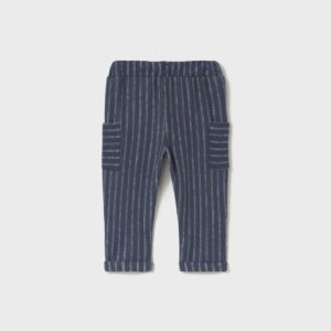 Pantalon bébé rayure  - bleu nuit