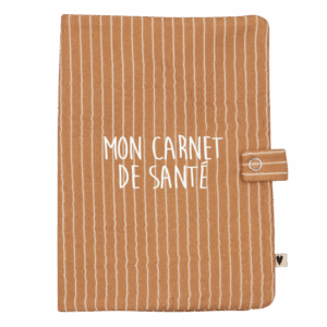 Protège carnet de santé - gaze rayures fines