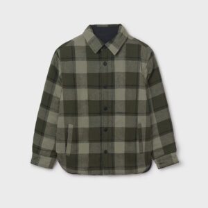 Surchemise réversible garçon - olive