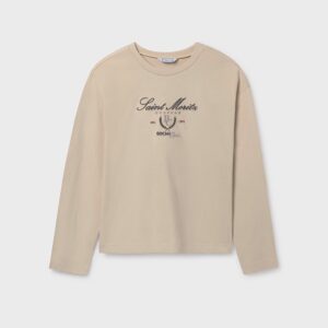 T-shirt oversize fille - beige