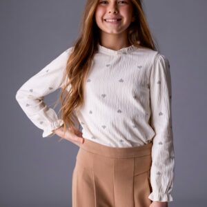 T-shirt tricoté bambula fille - coeur noir